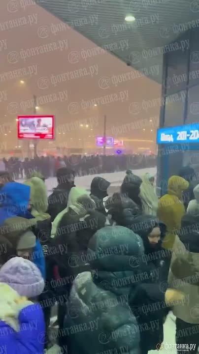 Любовь к хоккею оказалась сильнее метели: перед матчем КХЛ СКА — «Динамо» Москва у «Ледового дворца» выстроилась огромная очередь