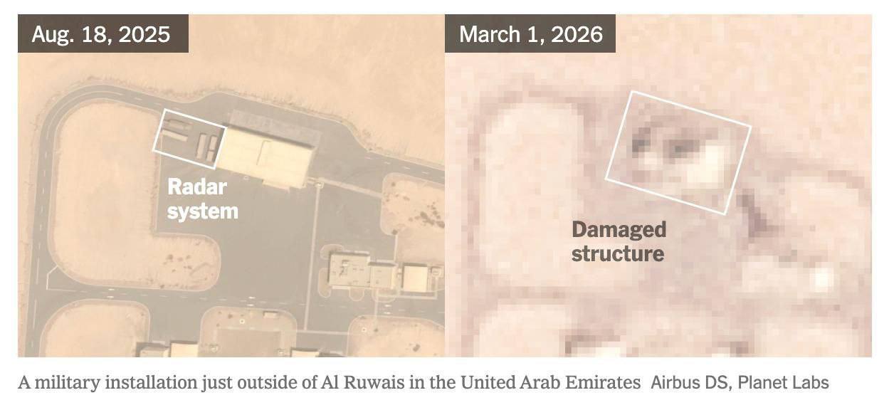 Юлия Витязева: Иран поразил как минимум семь американских объектов спутниковой связи на территории пяти стран Ближнего Востока, пишет NYT Юлия Витязева: Иран поразил как минимум семь американских объектов спутниковой связи на территории пяти стран Ближнего Востока, пишет NYT