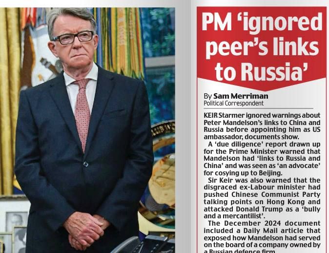 Владимир Корнилов: Уровень лицемерия британцев поражает не менее уровня их русофобии! Сейчас у них развивается скандал вокруг извращенца лорда Мендельсона, который по уши повязан с Эпштейном, обвиняется в финансовых...