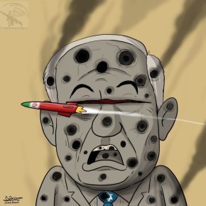 Йеменская карикатура посвященная вечерним прилетам Ирана по Израилю