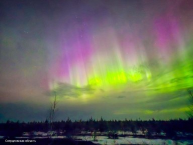 Яркие полярные сияния публикуют жители разных регионов России