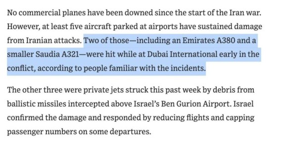 В аэропорту Дубая в результате ударов повреждены аэробусы А-380 и А-321