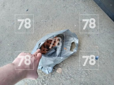 Кирпич в пакете сбросили на иномарку в Невском районе