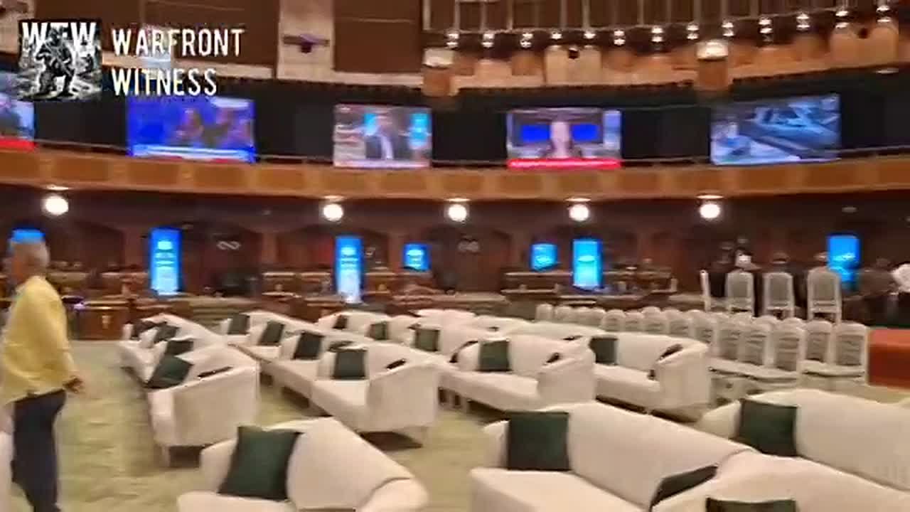 Зал в пакистанской столице Исламабаде, где должны состояться переговоры между США и Ираном