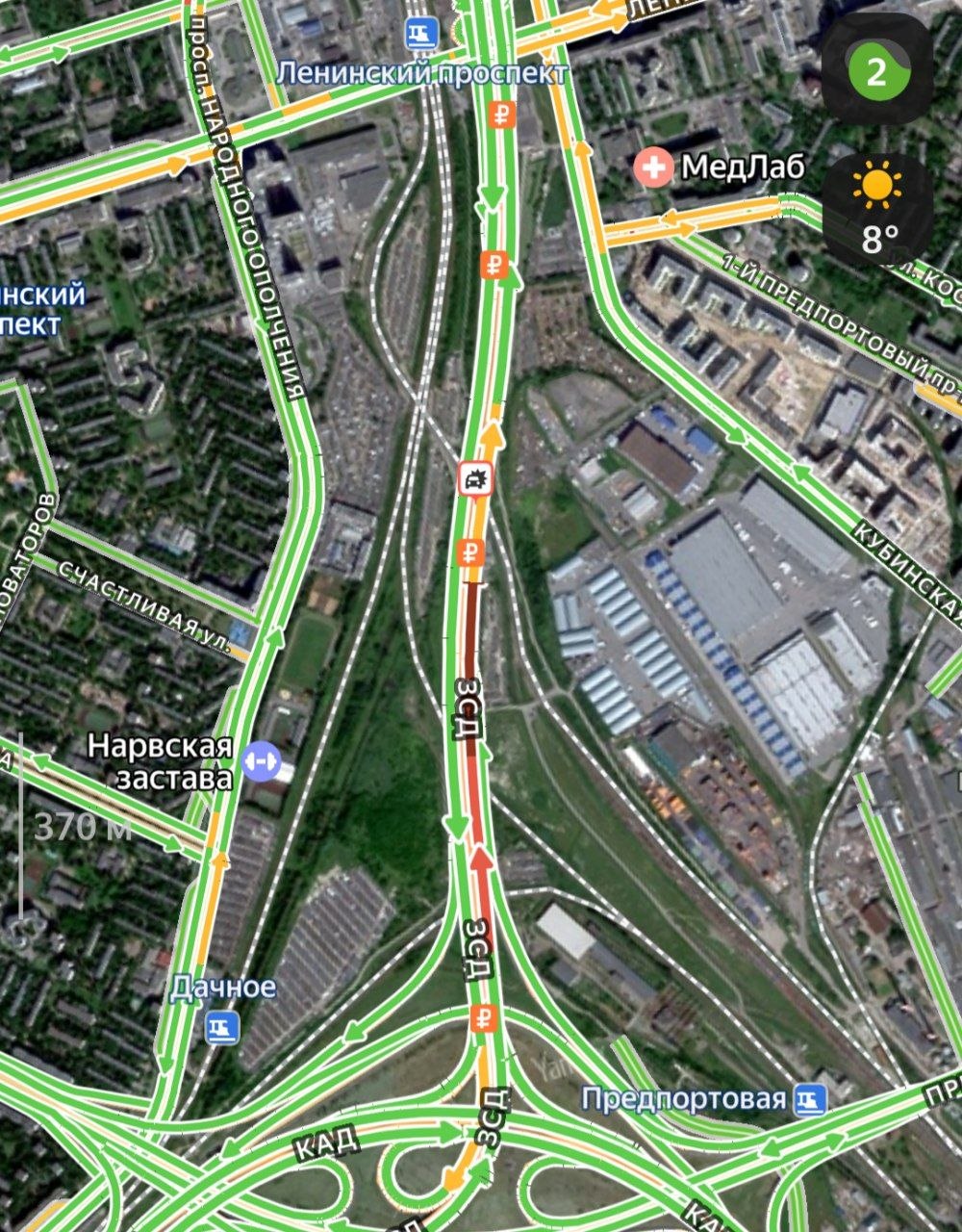 Авария на ЗСД создала затор в районе Ленинского проспекта Авария на ЗСД создала затор в районе Ленинского проспекта