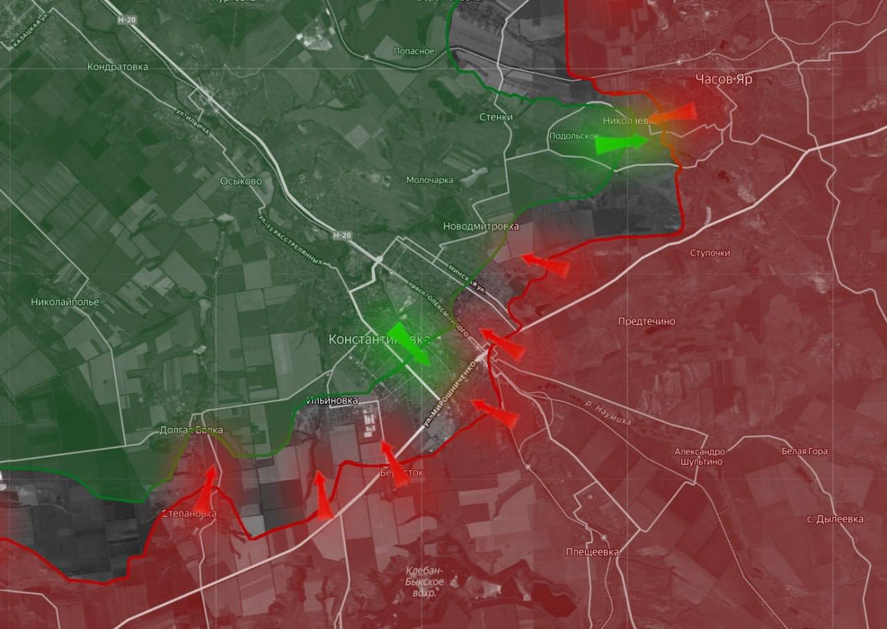 «На Константиновском направлении ВС РФ пытаются продвинуться в самой Константиновке и в ее окрестностях