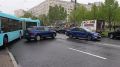 На Будапештской тройная авария с автобусом