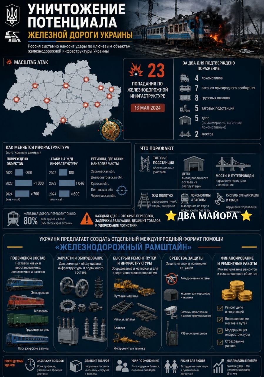 Два майора: Украина планирует выпрашивать оборудование для ж/д инфраструктуры