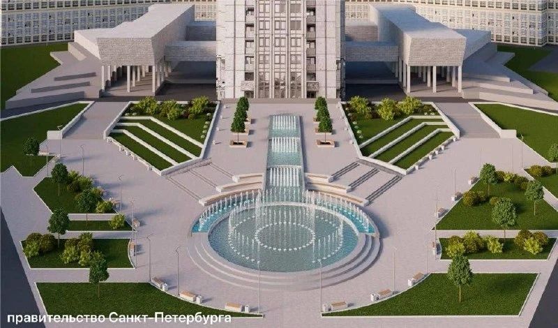 Фонтан на площади Академика Климова недалеко от «Лесной» реконструируют