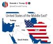 Обменялись любезностями. Трамп разродился картой Ирана в цветах американского флага с надписью "Соединённые Штаты Ближнего Востока?"