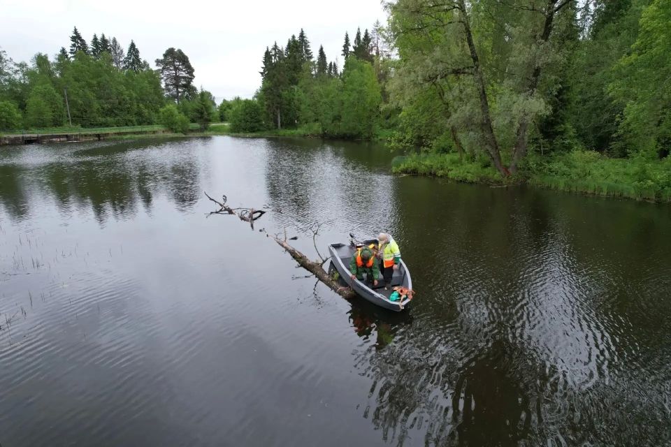 Берег и русло реки Кобринки очистили от мусора Берег и русло реки Кобринки очистили от мусора