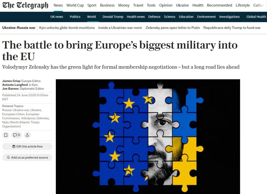 The Telegraph пишет, что европейцы не хотят ускорять вступление Украины в ЕС. В том числе потому, что не знают, кто будет править страной в будущем
