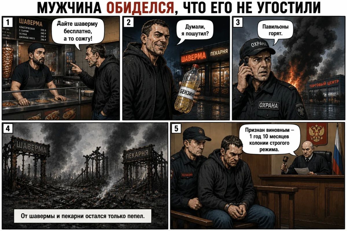 «Не угостили шавермой — я вам устрою пожар»