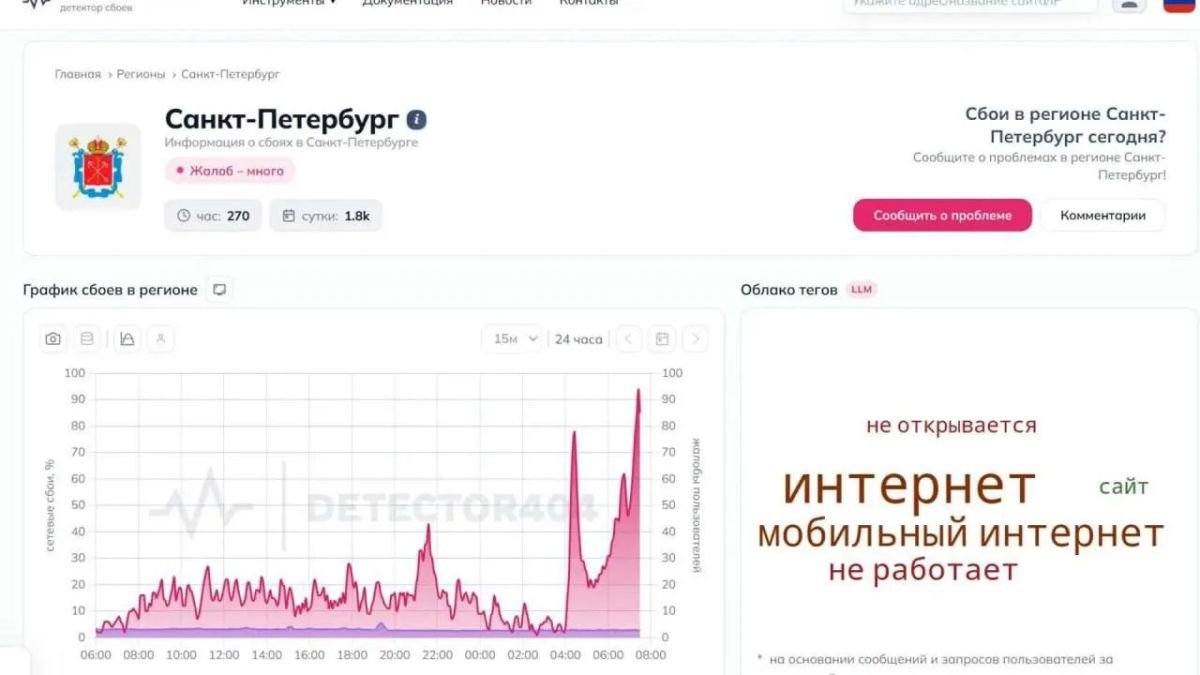 В Петербурге и Ленобласти пропал мобильный интернет сегодня утром — сообщают мониторинговые сервисы