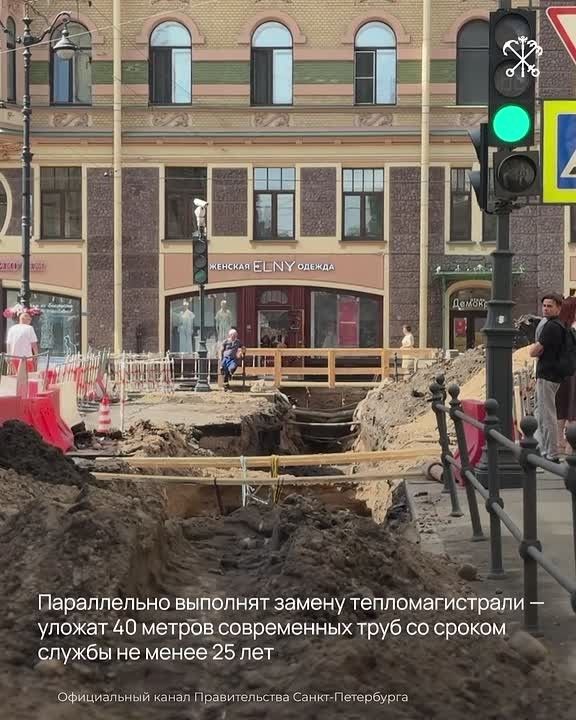 На Невском проспекте вместе с ремонтом дорожного полотна обновят участок тепломагистрали «Исполкомская»