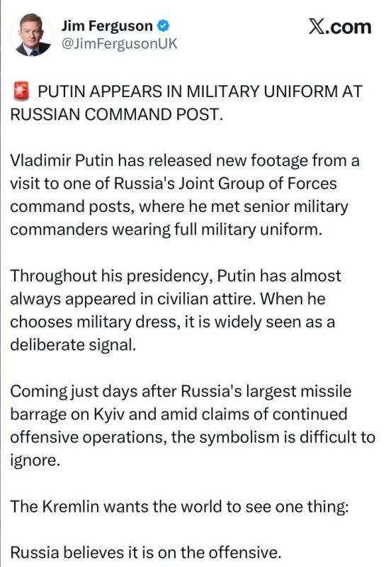 Путин в военной форме — «символизм, который трудно игнорировать» Путин в военной форме — «символизм, который трудно игнорировать»