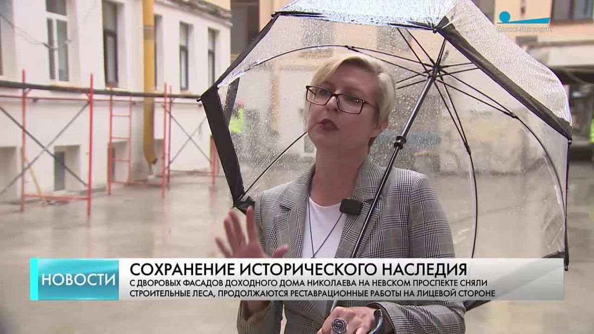 Капремонт фасадов Дома Николаева на Невском проспекте выходит на финишную прямую
