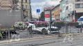 Легковушка снесла светофор и ограждение на Лиговском проспекте