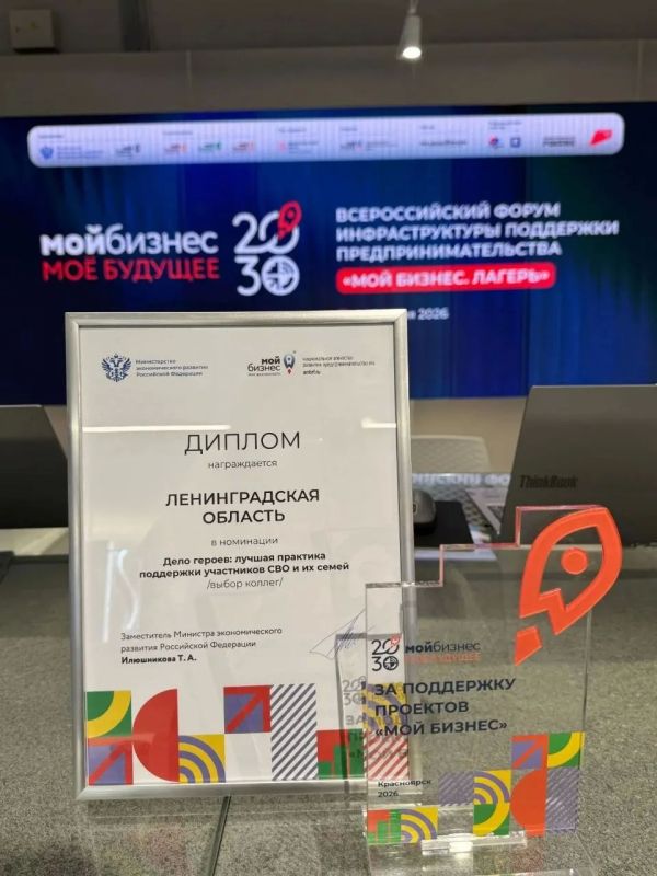 Центр "Мой бизнес" Ленобласти признан лучшим в поддержке предпринимателей-участников СВО Центр "Мой бизнес" Ленобласти признан лучшим в поддержке предпринимателей-участников СВО