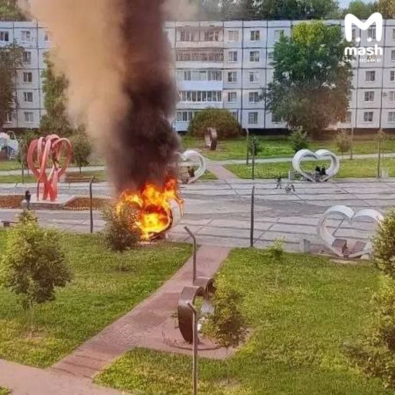 Любовь в Киришах выгорела в прямом смысле — главный противник романтики спалил дотла арт-объект в парке Сердец и удрал в закат