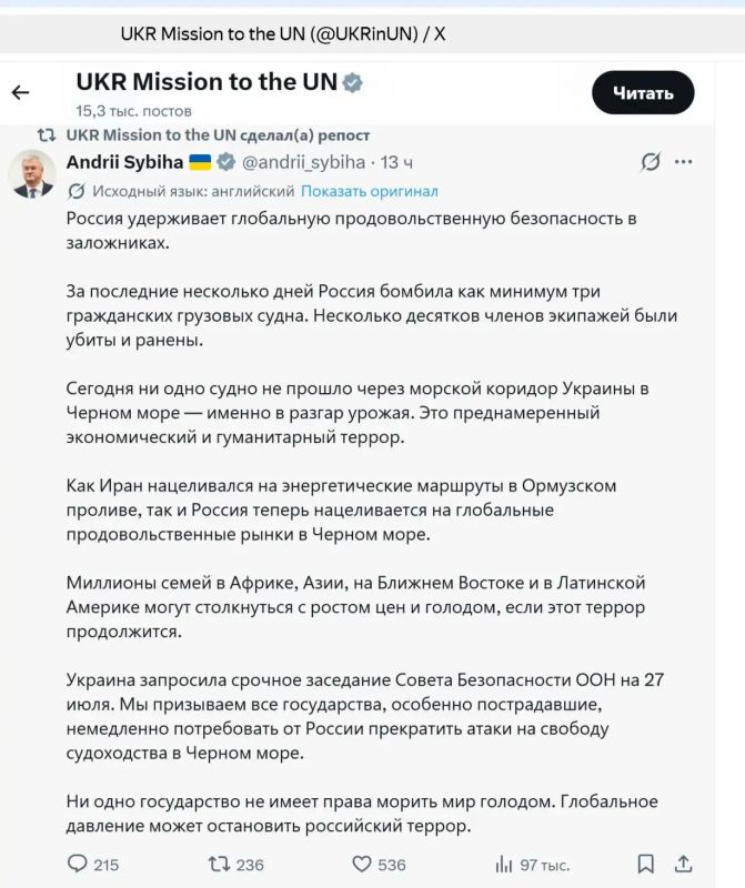 Украинское нытье по поводу ударов по судам в северо-западной части Черного моря и портам