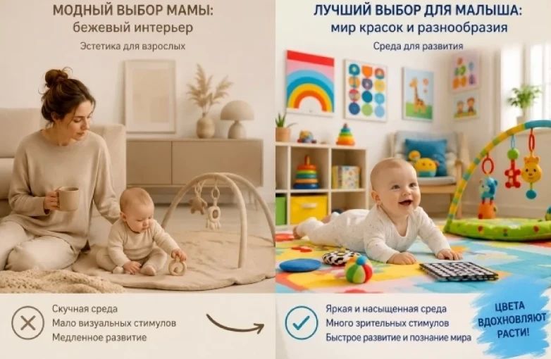Эстетика бежевого... безумия? Почему однотонные цвета плохо влияют на детей