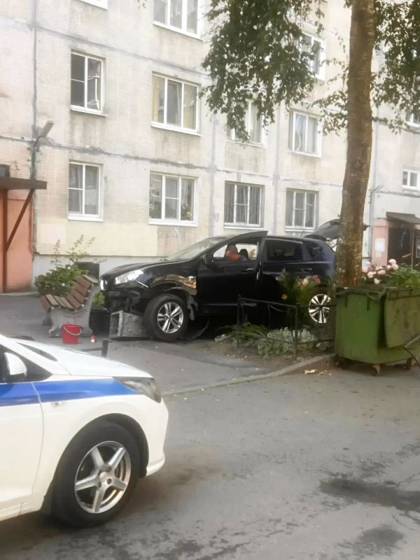 «Как слон в посудной лавке»: легковушка устроила погром во дворе на Олеко Дундича