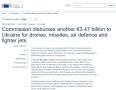 Европейская комиссия перечислила Украине 3,47 млрд евро на дроны и ракеты для ударов по России