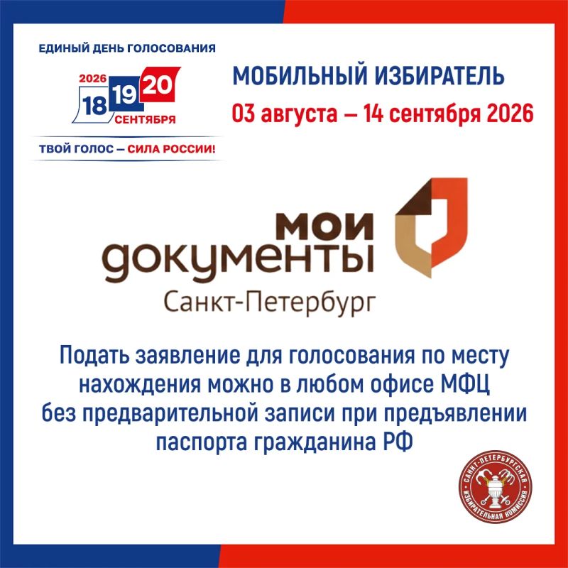 3 августа 2026 года начался прием заявлений по «Мобильному избирателю» 3 августа 2026 года начался прием заявлений по «Мобильному избирателю»