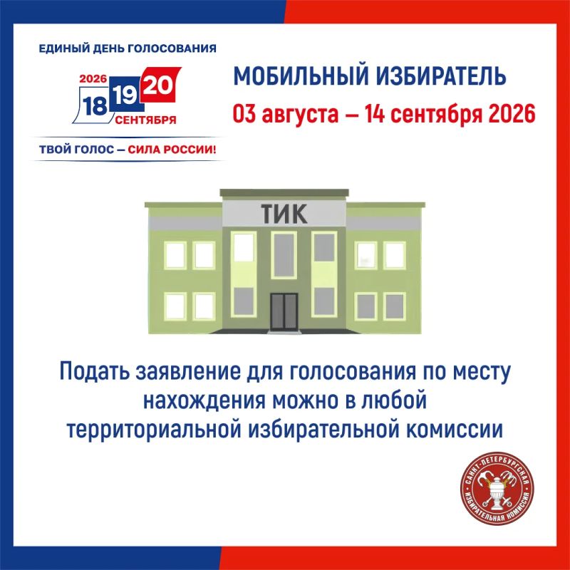 3 августа 2026 года начался прием заявлений по «Мобильному избирателю» 3 августа 2026 года начался прием заявлений по «Мобильному избирателю»