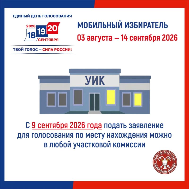 3 августа 2026 года начался прием заявлений по «Мобильному избирателю» 3 августа 2026 года начался прием заявлений по «Мобильному избирателю»