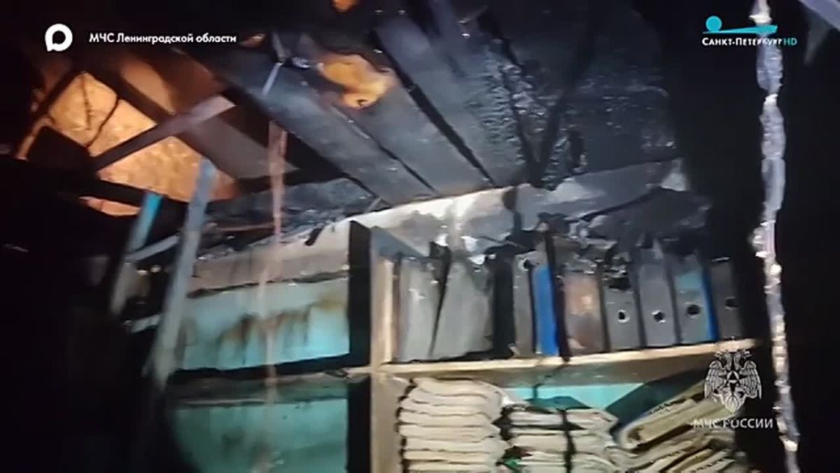 Ликвидирован пожар площадью в 224 квадрата на производственном объекте в посёлке Вырица