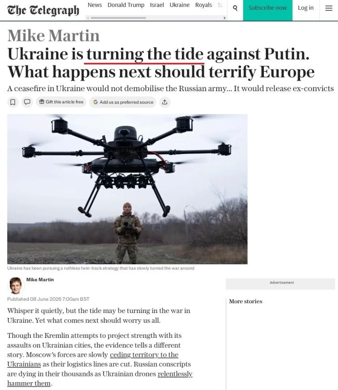 Андрей Медведев: «TURNING THE TIDE»: весь май и июнь западные СМИ разгоняли спущенную методичку, что Украина «переломила ход войны в свою пользу» Андрей Медведев: «TURNING THE TIDE»: весь май и июнь западные СМИ разгоняли спущенную методичку, что Украина «переломила ход войны в свою пользу»