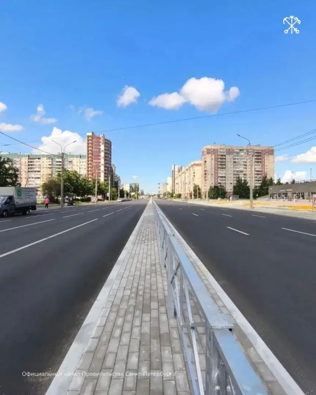 В Невском районе завершили ремонт двух крупных магистралей: Латышских Стрелков и проспекта Пятилеток