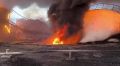 Последствия ударов ВС РФ по нефтебазе в Броварах в Киеве