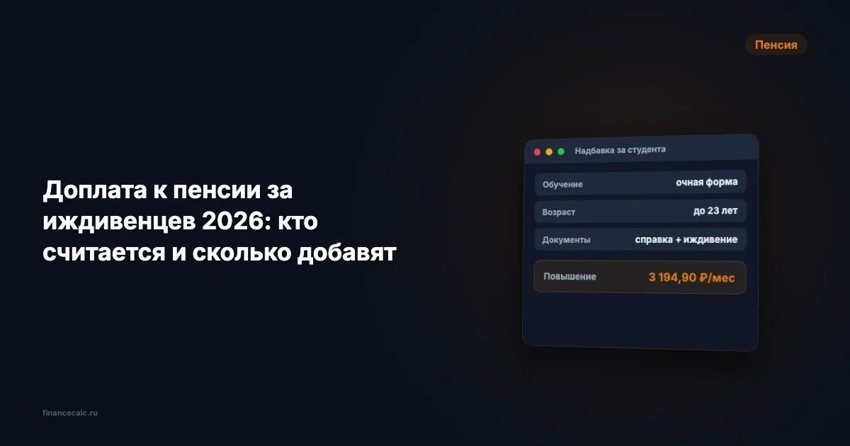 Доплата к пенсии за иждивенцев в 2026 году: кто может претендовать и сколько добавят