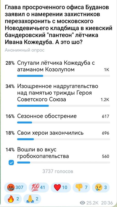 Александр Коц: ОПРОС 34 процента подписчиков считают это изощрённым надругательством над памятью советского аса