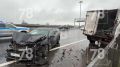 Авария на КАД перед съездом на Таллинское шоссе собрала пробку