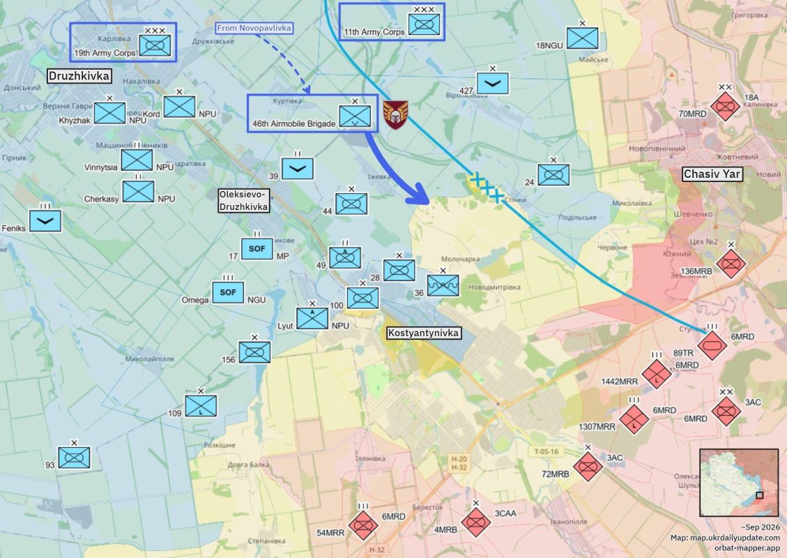 Состав группировки украинских войск на Дружковском направлении по данным OSINT