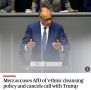 Михаил Онуфриенко: Мерц отменил разговор с Трампом после его поддержки АдГ, — The Guardian