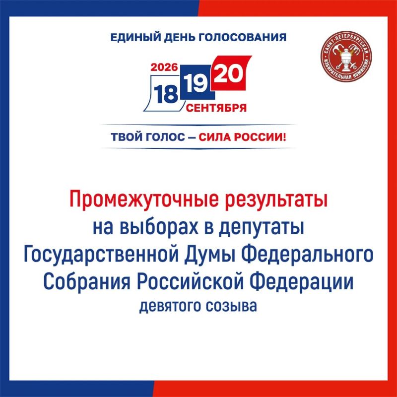 Промежуточные результаты на выборах депутатов Государственной Думы России девятого созыва