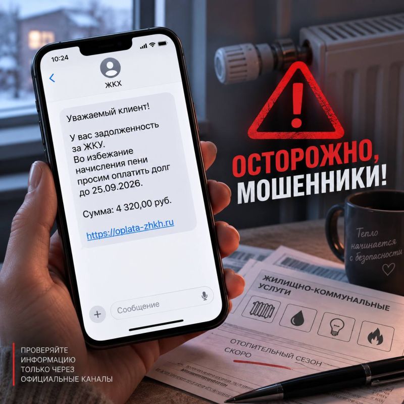 «У ВАС ЗАДОЛЖЕННОСТЬ ЗА ЖКУ»: МОШЕННИКИ РАССЫЛАЮТ ФЕЙКОВЫЕ СООБЩЕНИЯ