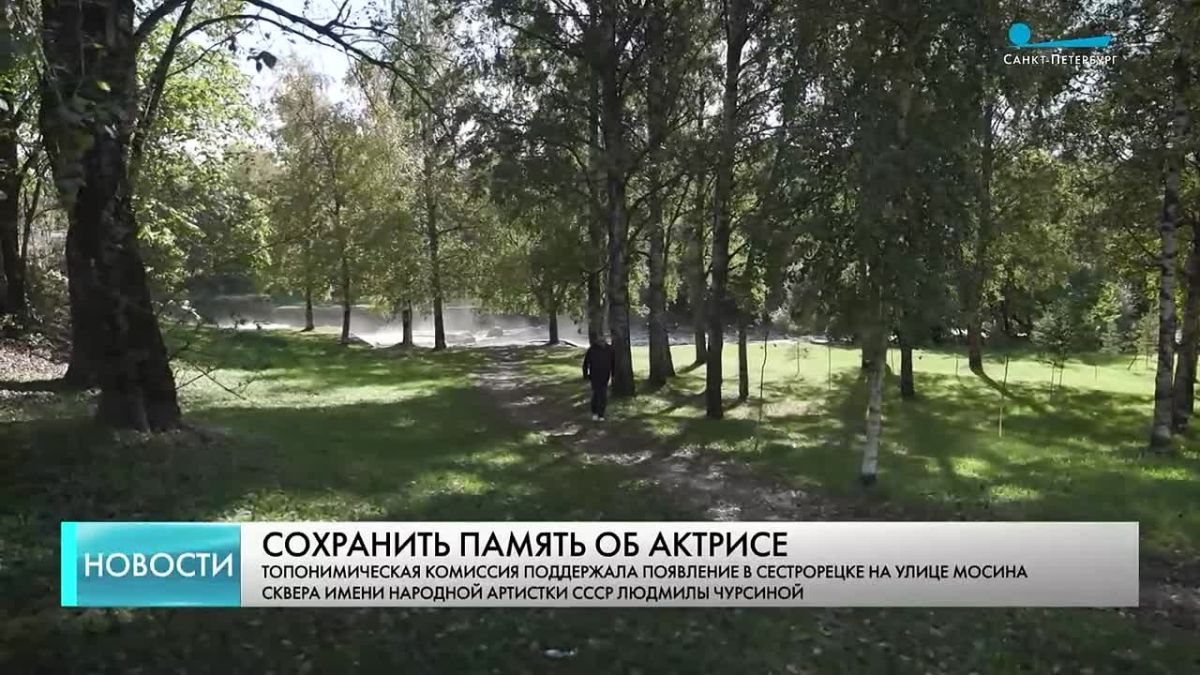 Сквер на улице Мосина в Сестрорецке получит официальное название — участку между набережными Строителей и Перепадской присвоят имя народной артистки СССР Людмилы Чурсиной