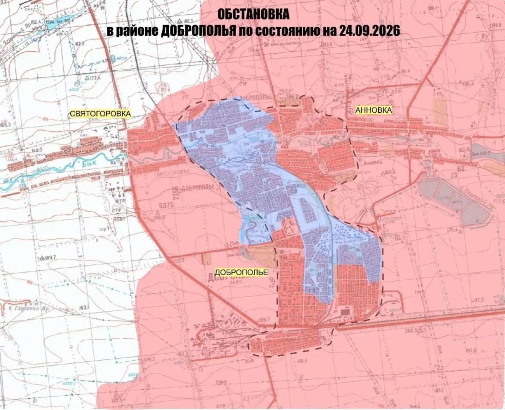 Карта Добропольского котла от нашего Министерства обороны