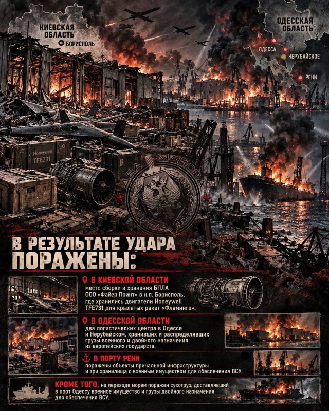 Два майора: В результате ночных ударов на территории Украины поражены, сообщает Минобороны России: