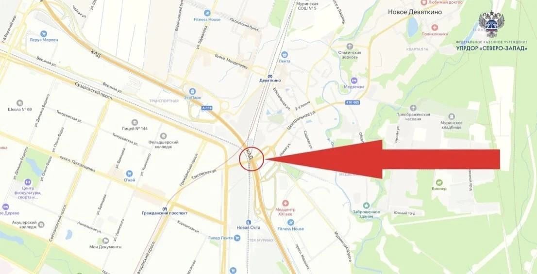 Движение в Токсовском тоннеле на КАД ограничат почти на три недели