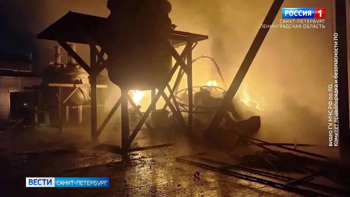 В Волосовском районе горели ангары лакокрасочного завода