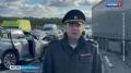На КАД грузовик протаранил сразу три легковых автомобиля, один человек погиб