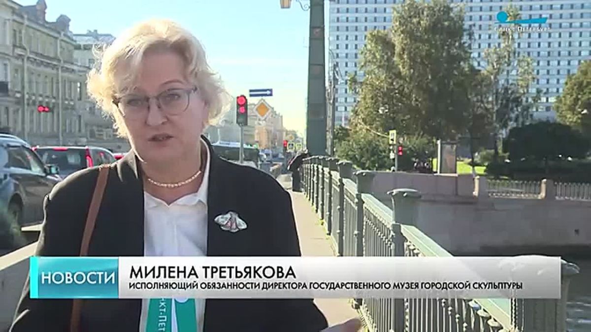 Четыре сфинкса вернулись на Египетский мост после комплексной реставрации