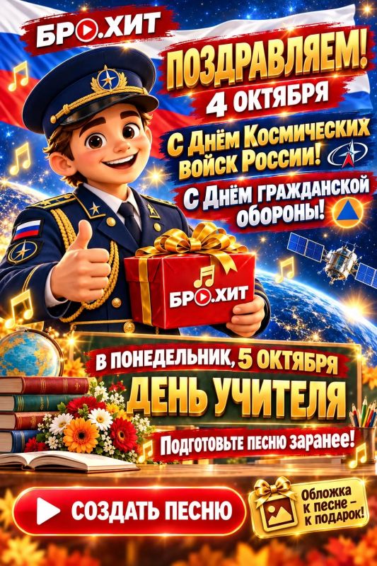 БРО.ХИТ — поздравляем с Днём Космических войск и Днём гражданской обороны России!